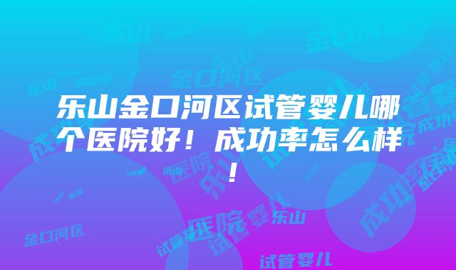 乐山金口河区试管婴儿哪个医院好！成功率怎么样！