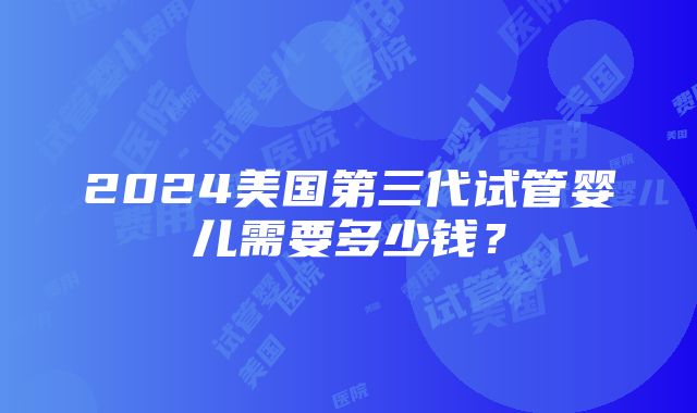 2024美国第三代试管婴儿需要多少钱？