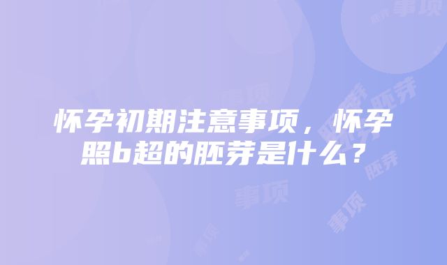 怀孕初期注意事项，怀孕照b超的胚芽是什么？