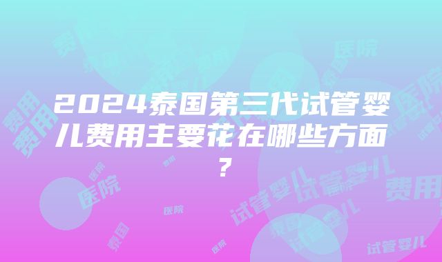 2024泰国第三代试管婴儿费用主要花在哪些方面？