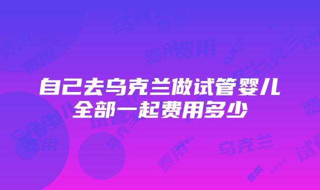 自己去乌克兰做试管婴儿全部一起费用多少