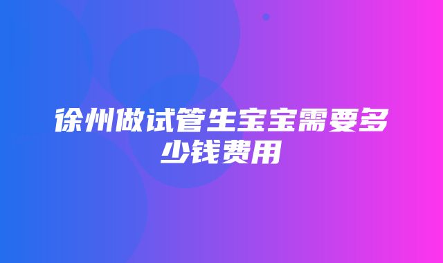 徐州做试管生宝宝需要多少钱费用