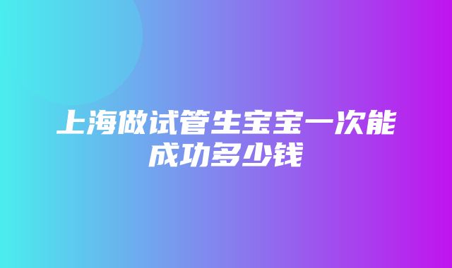 上海做试管生宝宝一次能成功多少钱