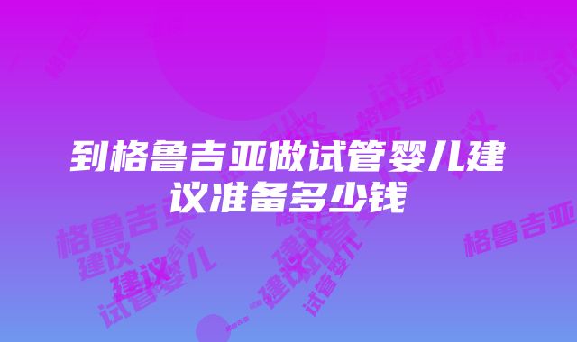 到格鲁吉亚做试管婴儿建议准备多少钱