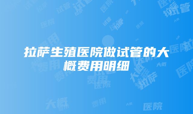 拉萨生殖医院做试管的大概费用明细