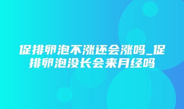 促排卵泡不涨还会涨吗_促排卵泡没长会来月经吗