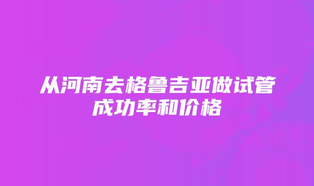 从河南去格鲁吉亚做试管成功率和价格