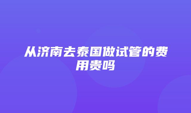 从济南去泰国做试管的费用贵吗