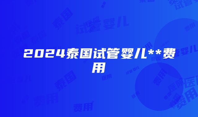 2024泰国试管婴儿**费用