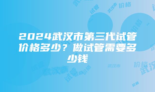 2024武汉市第三代试管价格多少？做试管需要多少钱