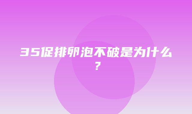 35促排卵泡不破是为什么？