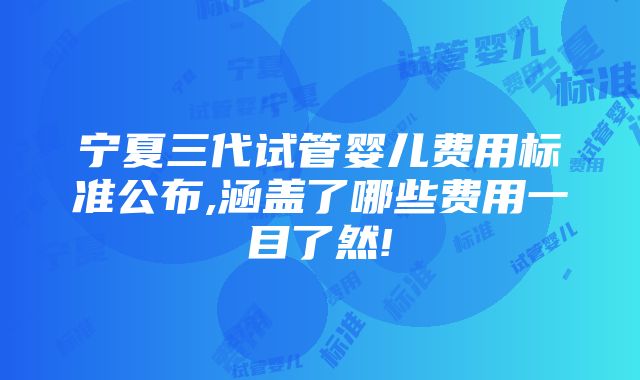 宁夏三代试管婴儿费用标准公布,涵盖了哪些费用一目了然!