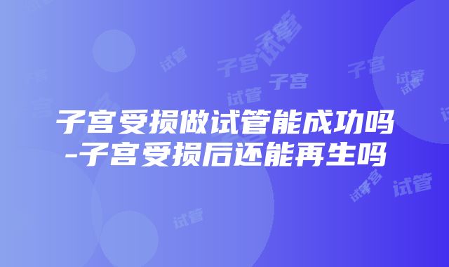 子宫受损做试管能成功吗-子宫受损后还能再生吗