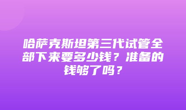 哈萨克斯坦第三代试管全部下来要多少钱？准备的钱够了吗？