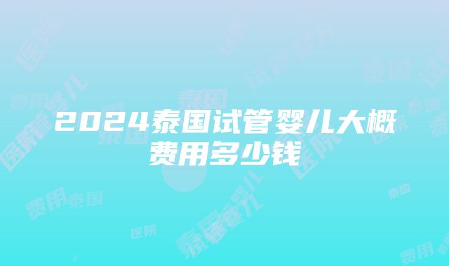 2024泰国试管婴儿大概费用多少钱