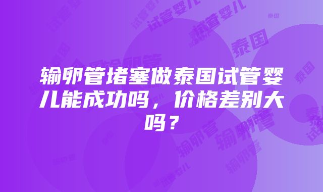 输卵管堵塞做泰国试管婴儿能成功吗，价格差别大吗？