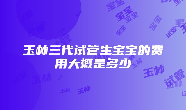 玉林三代试管生宝宝的费用大概是多少