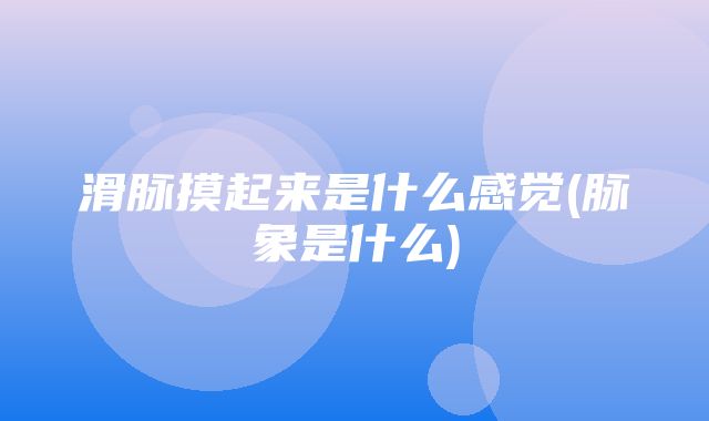 滑脉摸起来是什么感觉(脉象是什么)