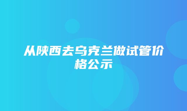 从陕西去乌克兰做试管价格公示