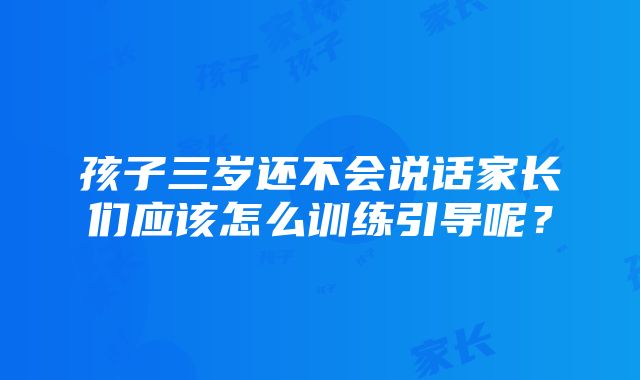 孩子三岁还不会说话家长们应该怎么训练引导呢？