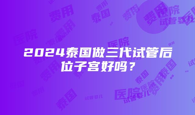 2024泰国做三代试管后位子宫好吗？