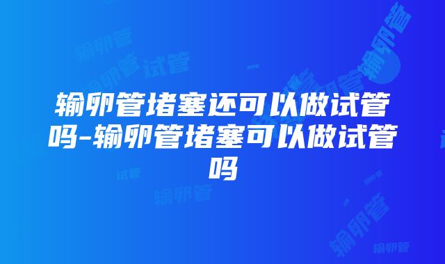 输卵管堵塞还可以做试管吗-输卵管堵塞可以做试管吗