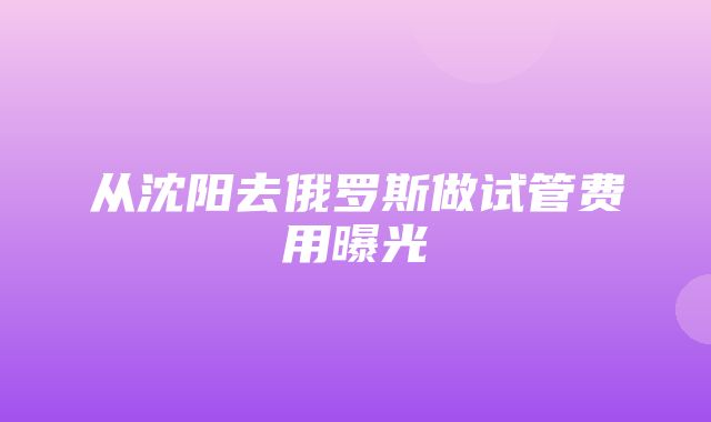 从沈阳去俄罗斯做试管费用曝光