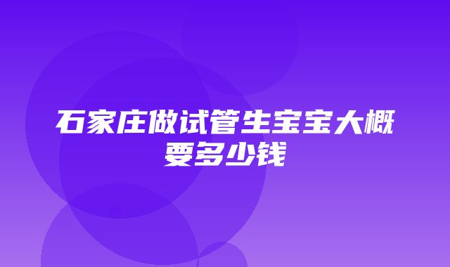 石家庄做试管生宝宝大概要多少钱