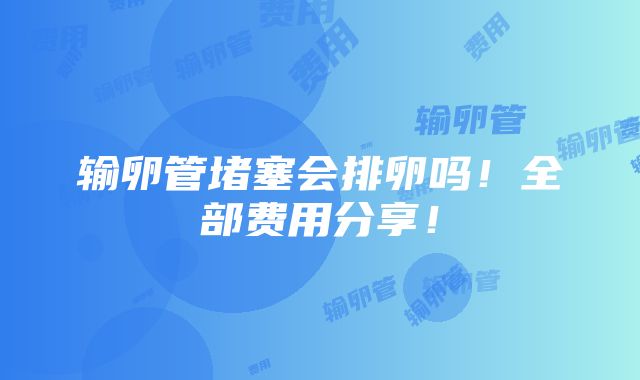 输卵管堵塞会排卵吗！全部费用分享！