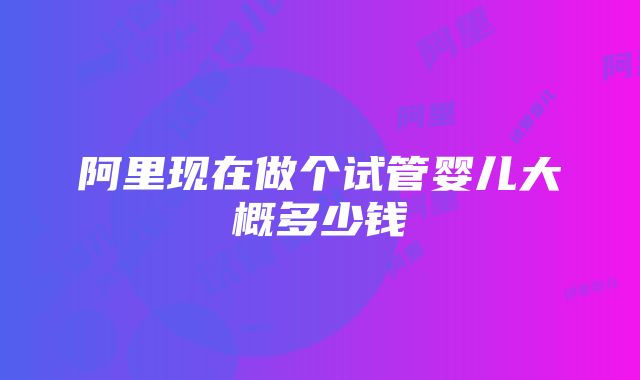 阿里现在做个试管婴儿大概多少钱