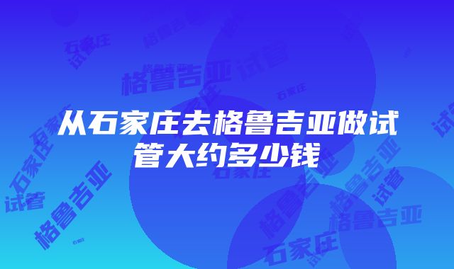 从石家庄去格鲁吉亚做试管大约多少钱