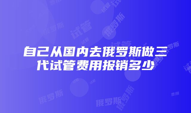 自己从国内去俄罗斯做三代试管费用报销多少