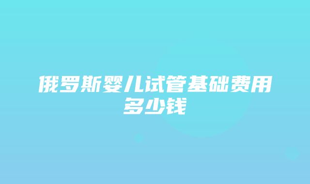 俄罗斯婴儿试管基础费用多少钱