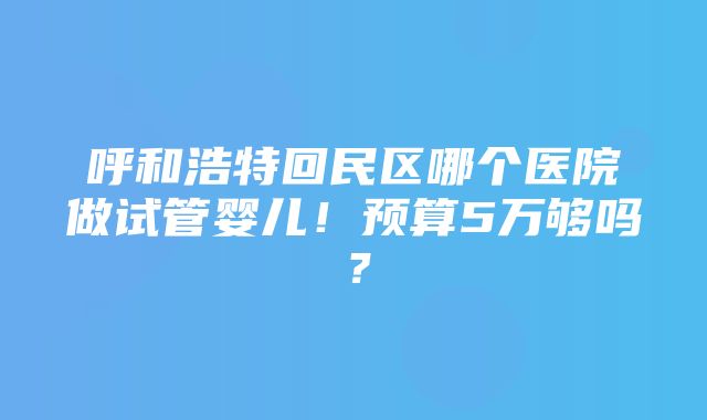 呼和浩特回民区哪个医院做试管婴儿！预算5万够吗？