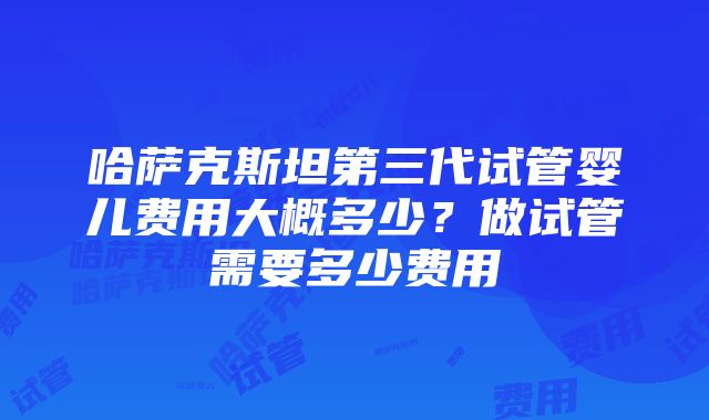 哈萨克斯坦第三代试管婴儿费用大概多少？做试管需要多少费用