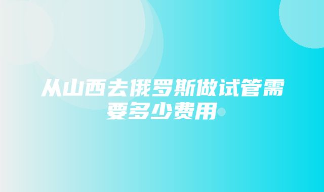 从山西去俄罗斯做试管需要多少费用