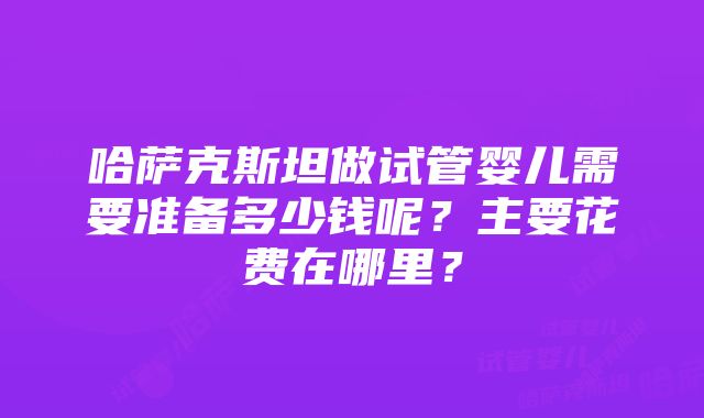 哈萨克斯坦做试管婴儿需要准备多少钱呢？主要花费在哪里？