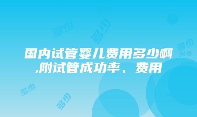 国内试管婴儿费用多少啊,附试管成功率、费用