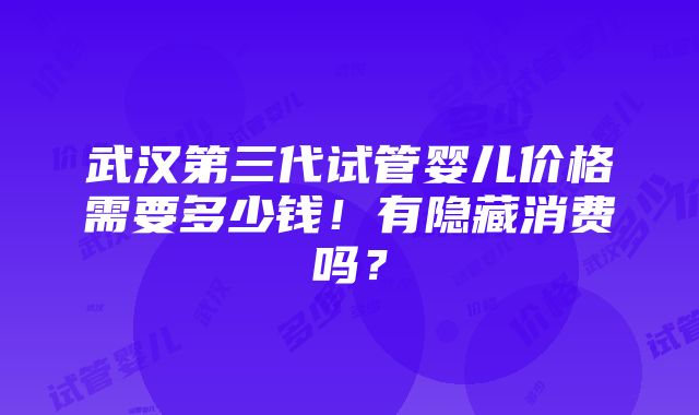 武汉第三代试管婴儿价格需要多少钱！有隐藏消费吗？