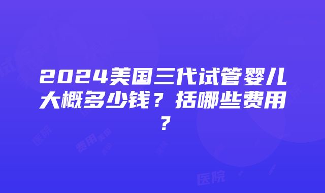 2024美国三代试管婴儿大概多少钱？括哪些费用？