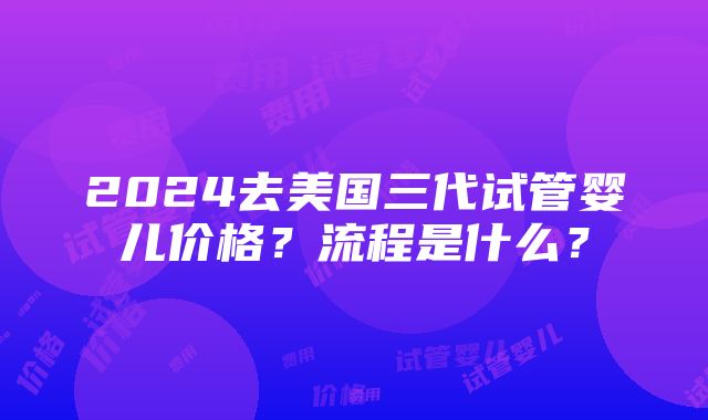 2024去美国三代试管婴儿价格？流程是什么？