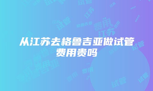 从江苏去格鲁吉亚做试管费用贵吗