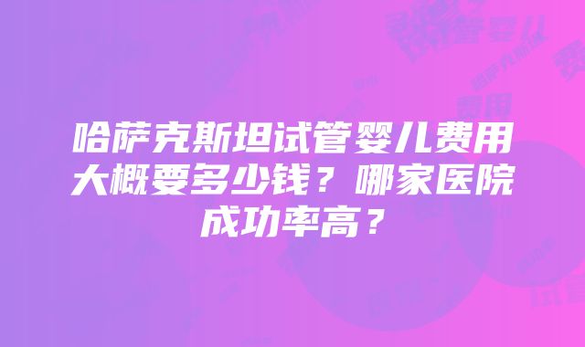 哈萨克斯坦试管婴儿费用大概要多少钱？哪家医院成功率高？