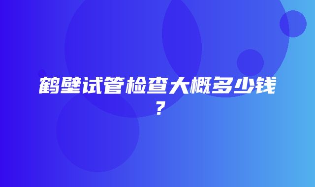 鹤壁试管检查大概多少钱？