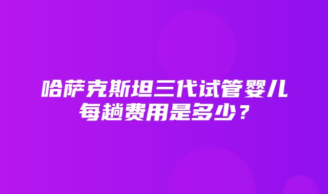 哈萨克斯坦三代试管婴儿每趟费用是多少？