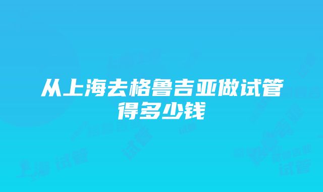 从上海去格鲁吉亚做试管得多少钱