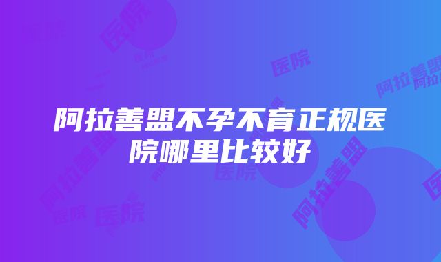 阿拉善盟不孕不育正规医院哪里比较好