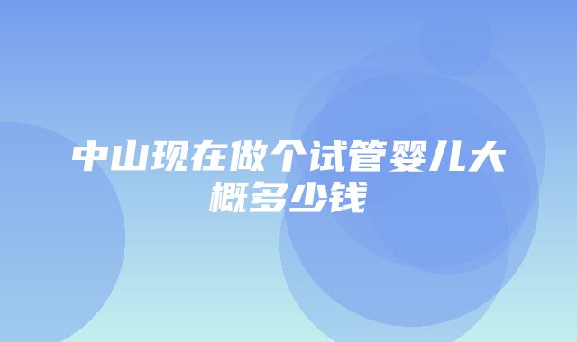 中山现在做个试管婴儿大概多少钱