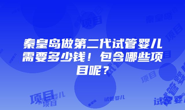 秦皇岛做第二代试管婴儿需要多少钱！包含哪些项目呢？