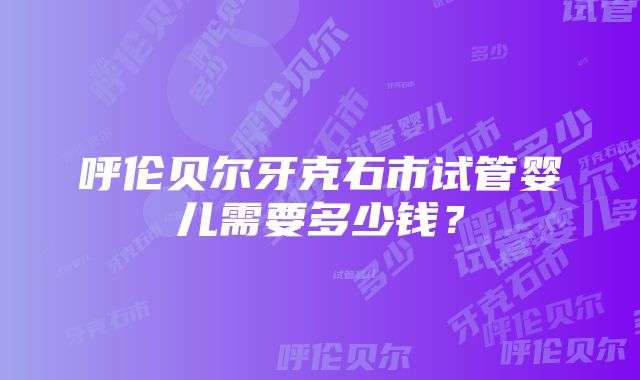 呼伦贝尔牙克石市试管婴儿需要多少钱？